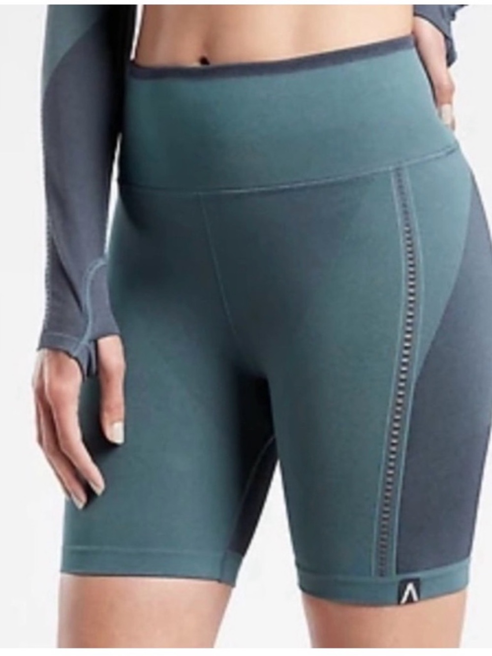 Athleta Allyson Felix Legend Seamless Bike Shorts Lagoon Teal NWT